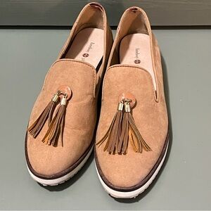 Lindsay Phillips Tan Suede Loafers